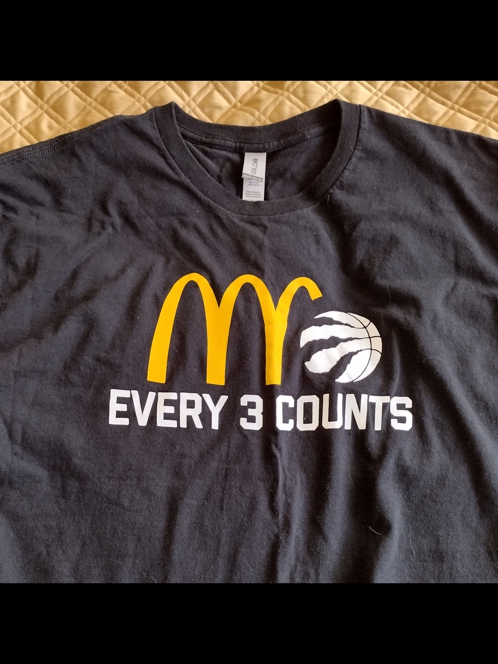 Toronto Raptors x McDonald's "Every 3 Counts" promo t-shirt